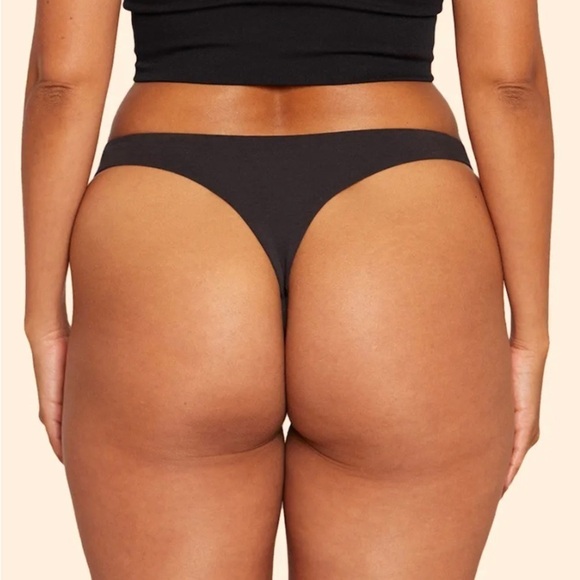 Thinx Modal Cotton Thong Period Black Panties in Size 2X - Picture 3 of 4